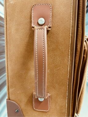 Bric's Tan Leather Handle Carry-On Suitcase